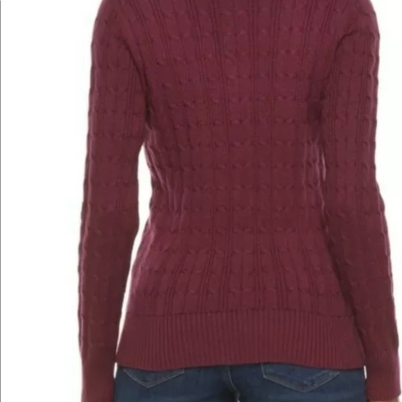 New!!St John’s Bay Cotton Cable Knit Women's Sweater V-Neck Size 2X red pepper - Picture 4 of 7